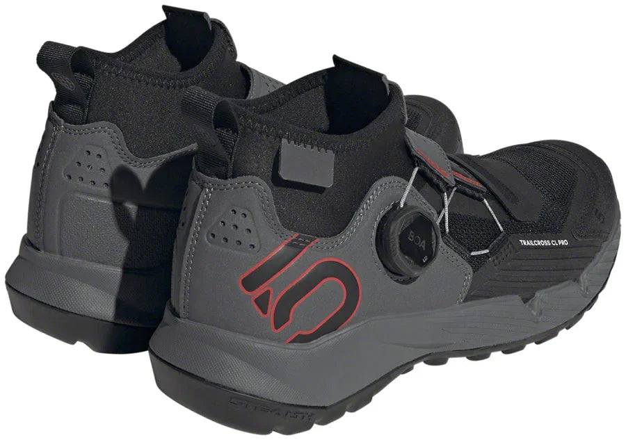 Trailcross Pro Mountain Clipless Shoes - Womens Gray Five/Core BLK/Red 7.5 - Bicycle Warehouse
