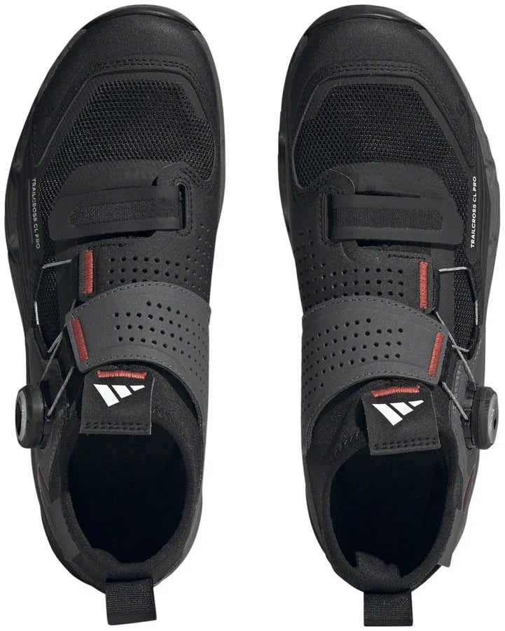 Trailcross Pro Mountain Clipless Shoes - Womens Gray Five/Core BLK/Red 7.5 - Bicycle Warehouse