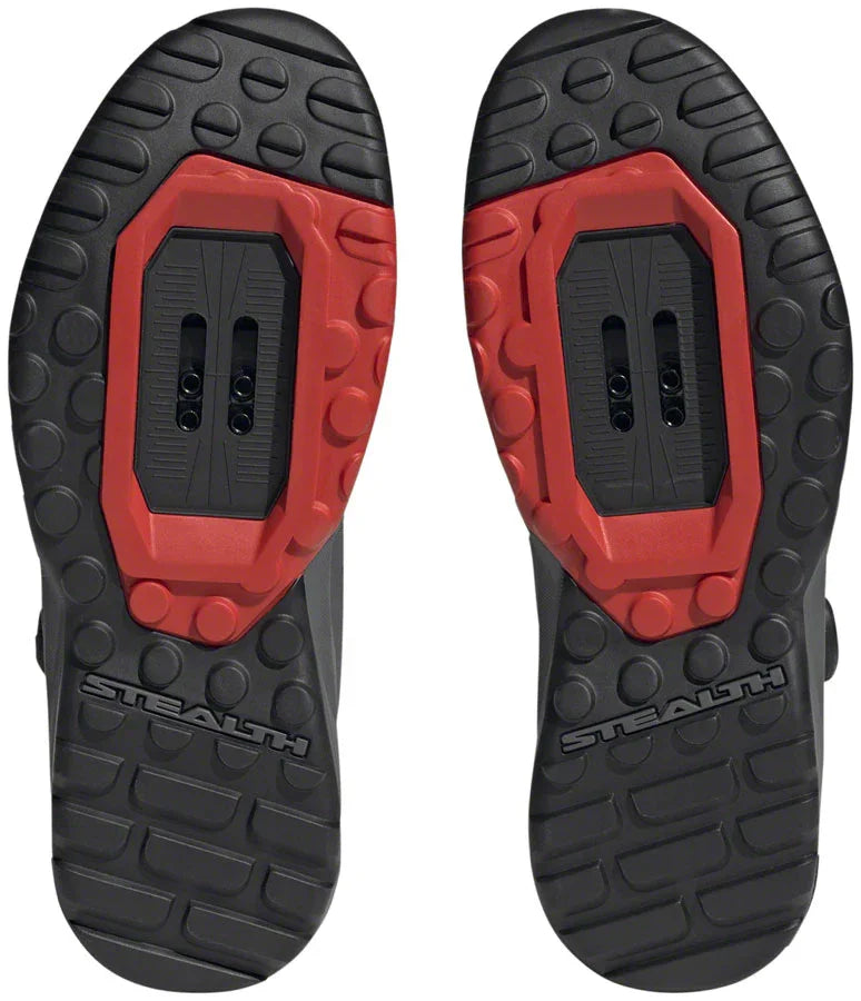 Trailcross Pro Mountain Clipless Shoes - Womens Gray Five/Core BLK/Red 7.5 - Bicycle Warehouse