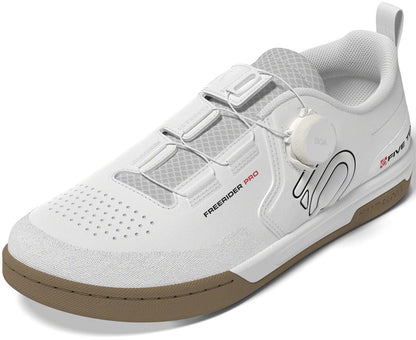 Five Ten Freerider Pro BOA Flat Shoes - Mens FTWR White/Core Black/Red 10 - Bicycle Warehouse