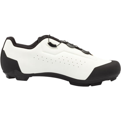 Ice white clipless cycling shoe with black side panels and lace-up closure