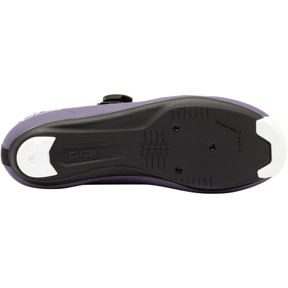 Mulled grape road cycling shoe outsole view with cleat-ready tread
