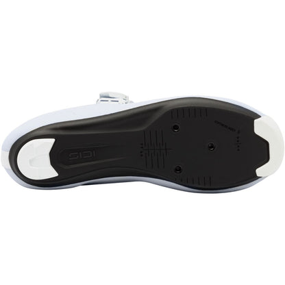 Women's cycling shoe outsole, black tread with Sidi branding and drainage holes
