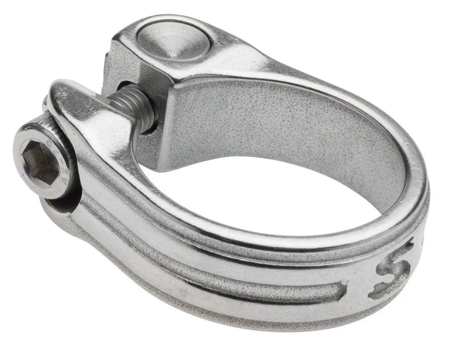 New Stainless Seatpost Clamp 33.1mm Silver - Bicycle Warehouse