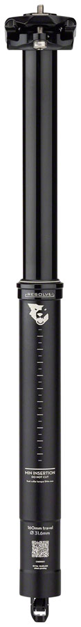 Resolve Dropper Seatpost - 31.6 160mm Travel Black Rev 1 - Bicycle Warehouse
