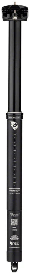 Resolve Dropper Seatpost - 31.6 200mm Travel Black Rev 1 - Bicycle Warehouse