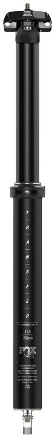 FOX Transfer Performance Elite Dropper Seatpost - 34.9 mm 150 mm Internal Routing Anodized BLK - Bicycle Warehouse