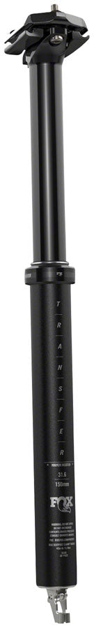 FOX Transfer Performance Elite Dropper Seatpost - 34.9 mm 150 mm Internal Routing Anodized BLK - Bicycle Warehouse