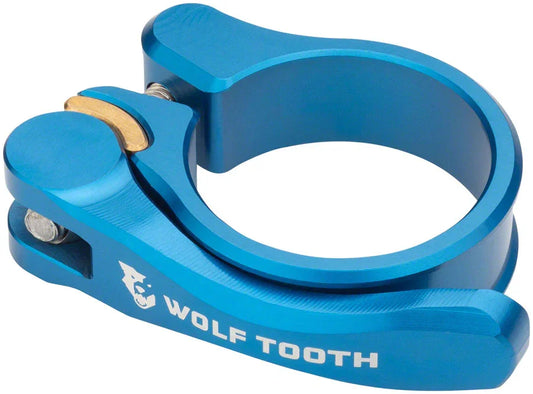 Components Quick Release Seatpost Clamp - 34.9mm Blue - Bicycle Warehouse