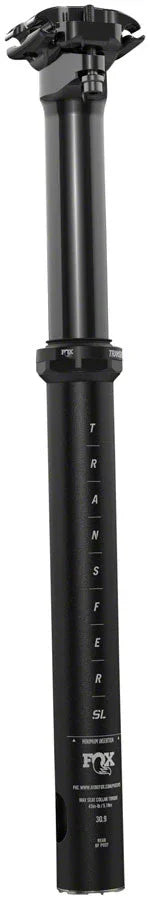 FOX Transfer SL Performance Series Elite Dropper Seatpost - 30.9 75 mm Internal Routing Anodized Upper - Bicycle Warehouse