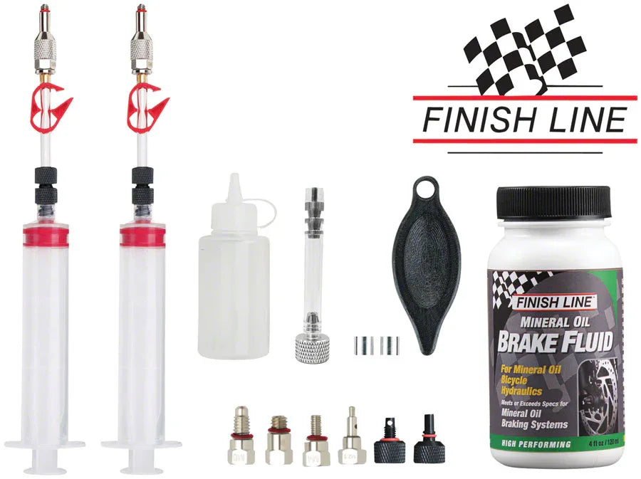 Pro Mineral Oil Bleed Kit - Shimano Magura Tektro TRP Hayes Adapters Included - Bicycle Warehouse