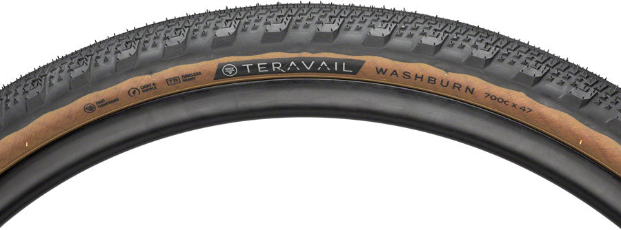 Washburn Tire - 700 x 47 Tubeless Folding Tan Light and Supple - Bicycle Warehouse