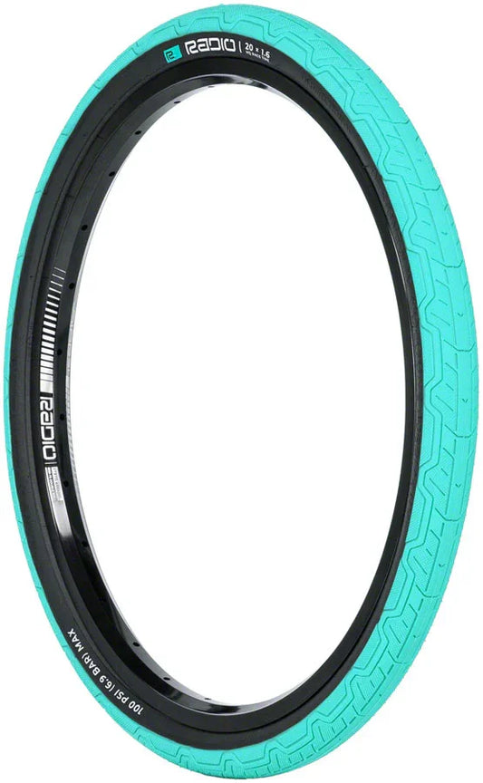 Raceline Oxygen Tire - 20 x 1.6 Clincher Folding Teal/Black 120 TPI - Bicycle Warehouse