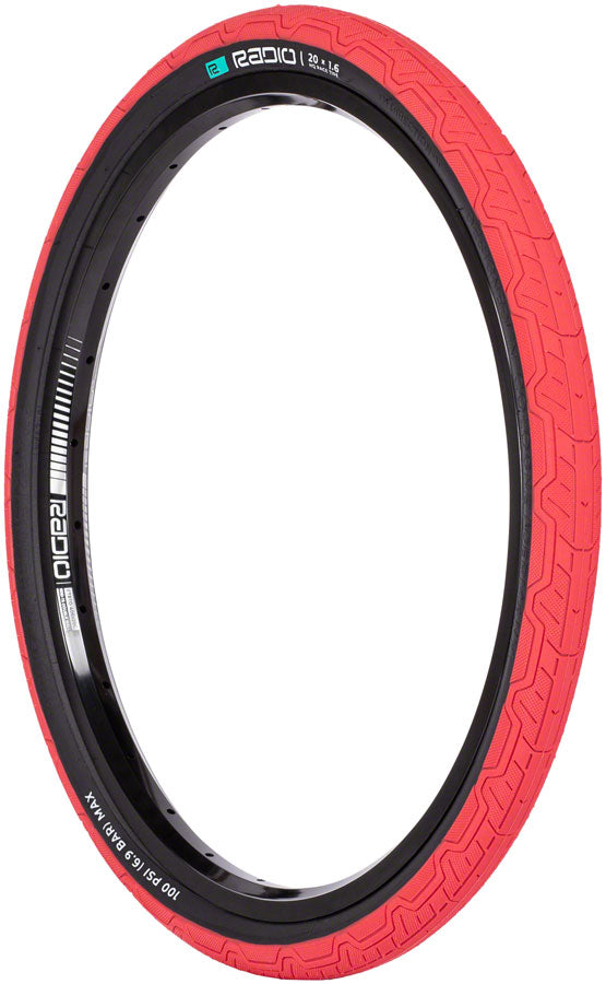 Raceline Oxygen Tire - 20 x 1.6 Clincher Folding Red/Black 120 TPI - Bicycle Warehouse