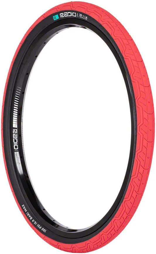 Raceline Oxygen Tire - 20 x 1.6 Clincher Folding Red/Black 120 TPI - Bicycle Warehouse