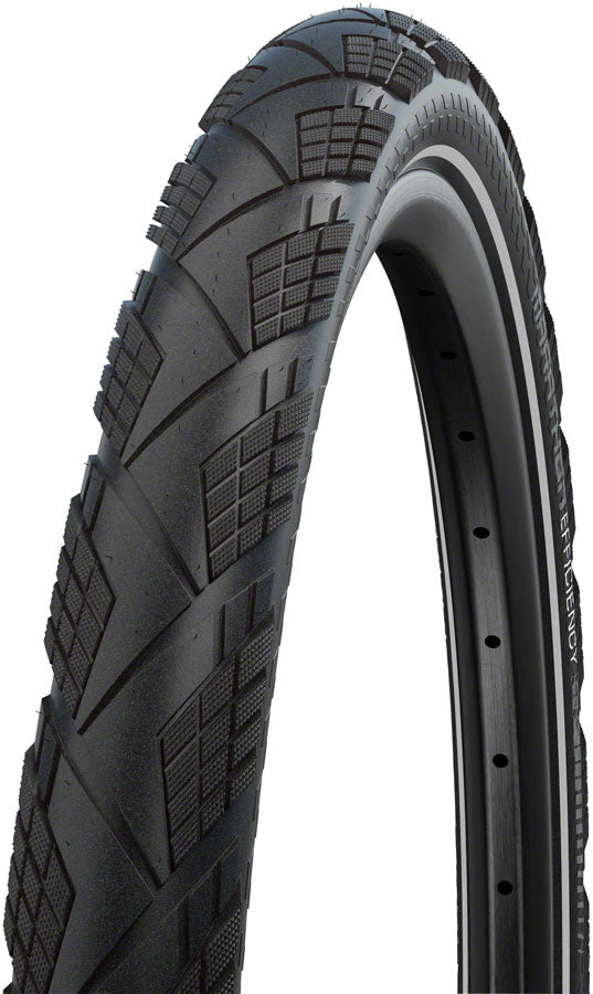 Marathon Efficiency Tire - 700 x 45 Clincher Folding BLK/Reflective Evolution Line Super Race V-Guard Addix Race E-50 - Bicycle Warehouse