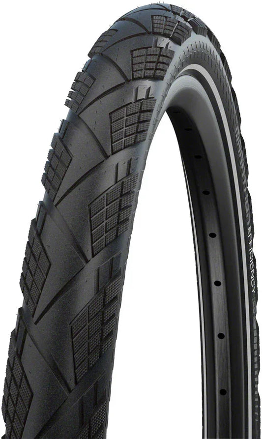 Marathon Efficiency Tire - 700 x 45 Clincher Folding BLK/Reflective Evolution Line Super Race V-Guard Addix Race E-50 - Bicycle Warehouse