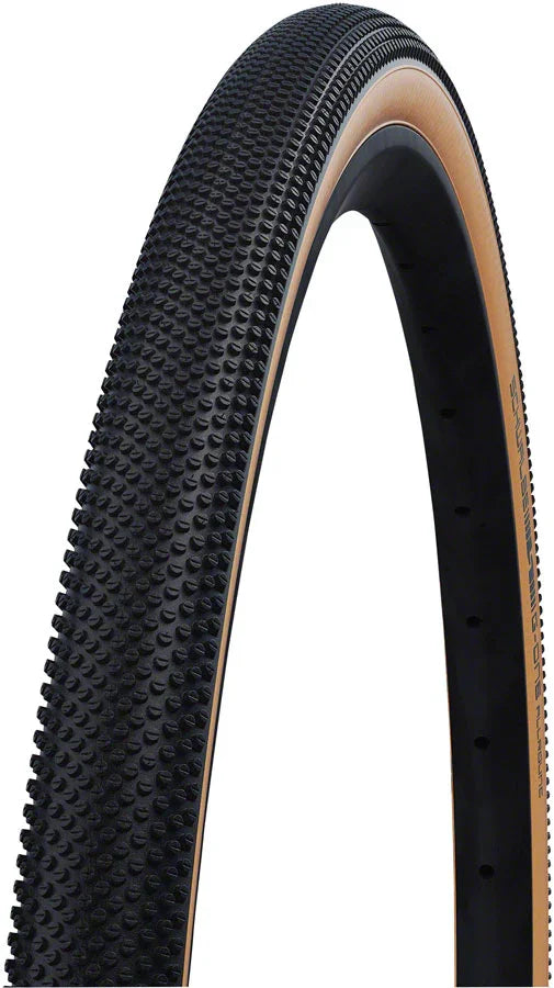 G-One Allround Tire - 700 x 35 Tubeless Folding BLK/Tan Performance Addix RaceGuard - Bicycle Warehouse