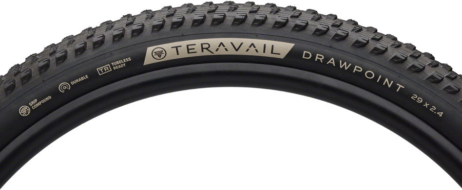 Teravail Drawpoint Tire - 29 x 2.4 Tubeless Folding BLK Durable Grip Compound - Bicycle Warehouse