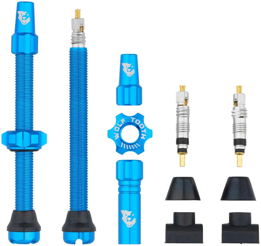 Tubeless Valve Stem Kit - 60 mm Blue - Bicycle Warehouse