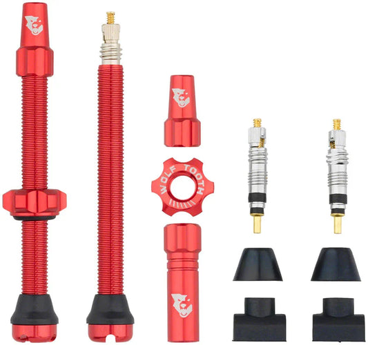 Tubeless Valve Stem Kit - 60 mm Red - Bicycle Warehouse