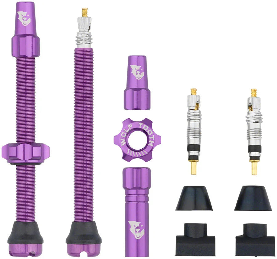 Tubeless Valve Stem Kit - 60 mm Purple - Bicycle Warehouse