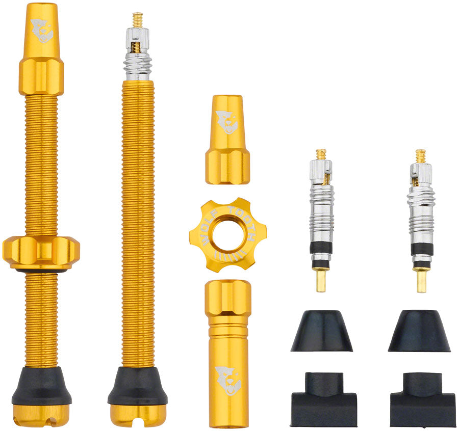 Tubeless Valve Stem Kit - 60 mm Gold - Bicycle Warehouse