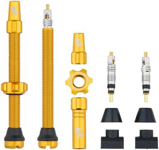 Tubeless Valve Stem Kit - 60 mm Gold - Bicycle Warehouse
