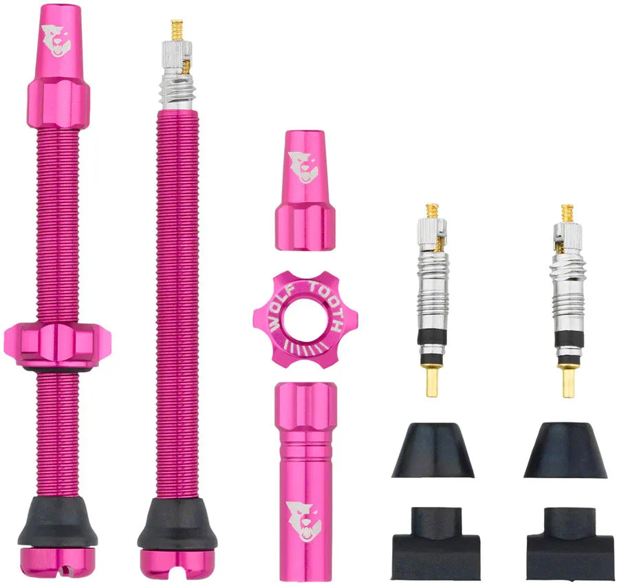 Tubeless Valve Stem Kit - 60 mm Pink - Bicycle Warehouse