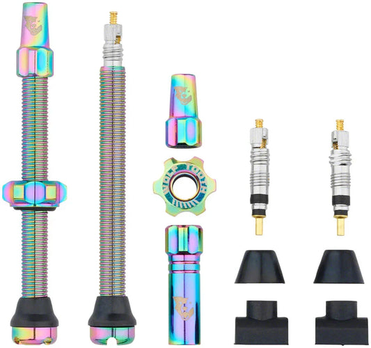 Tubeless Valve Stem Kit - 60 mm Rainbow - Bicycle Warehouse