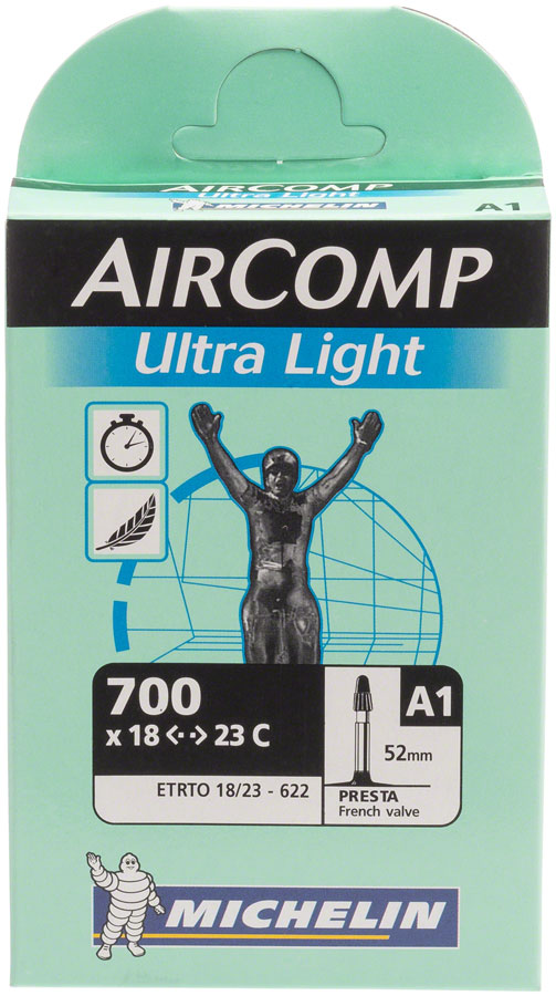 Michelin Aircomp Ultra Light Tube - 700 x 18 - 23mm 52mm Presta Valve - Bicycle Warehouse