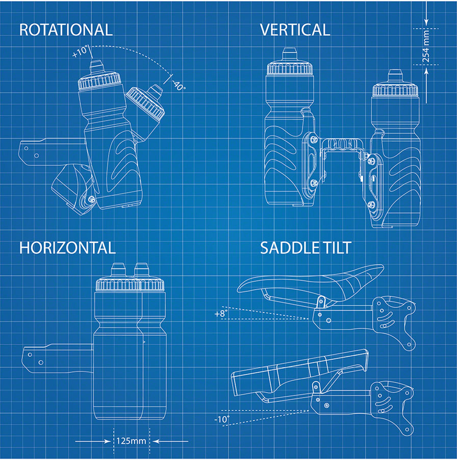 Xlab Aero Carbon Wing Behind Saddle Water Bottle Cage Mount - Carrier Only - Bicycle Warehouse