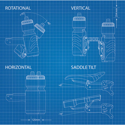 Xlab Aero Carbon Wing Behind Saddle Water Bottle Cage Mount - Carrier Only - Bicycle Warehouse