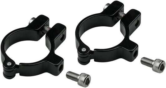 Hinged Water Bottle Cage Clamps - 28.6mm Black - Bicycle Warehouse