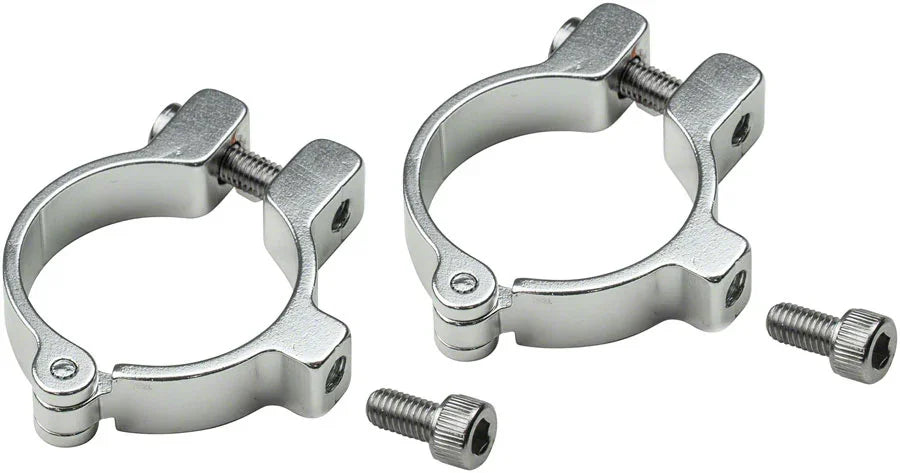 Hinged Water Bottle Cage Clamps - 31.8mm Silver - Bicycle Warehouse