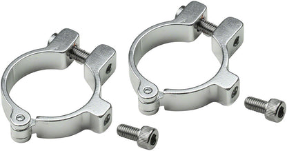 Hinged Water Bottle Cage Clamps - 31.8mm Silver - Bicycle Warehouse
