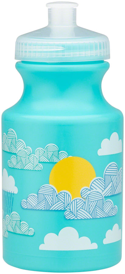 Kids Water Bottle and Cage Kit - Clouds w/ Black Cage - Bicycle Warehouse