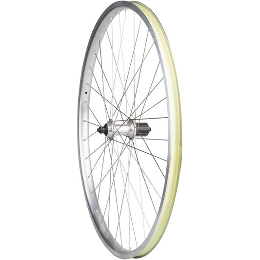 Quality Value HD Series Rear Wheel - 700c, QR x 130mm, Rim Brake, HG 10, Silver, Clincher - Wheels - Bicycle Warehouse