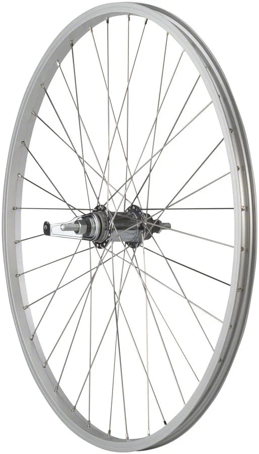 Value Single Wall Series Coaster Brake Rear Wheel - 26" 3/8" x 124mm Coaster Brake 3 Prong Cog Silver - Bicycle Warehouse