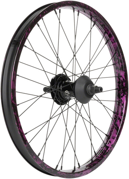 Everest Rear Wheel - 20" Black/Purple Splatter Freecoaster LHD - Bicycle Warehouse