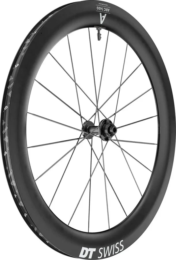 DT Swiss ARC 1400 DiCut 65 Front Wheel - 700 12 x 100mm Center-Lock Black - Bicycle Warehouse
