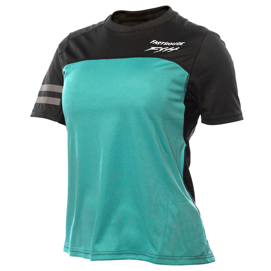 Alloy Sidewinder SS Women's Jersey - Black/Teal - Bicycle Warehouse