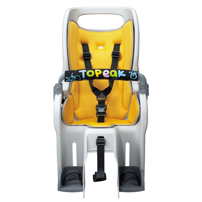 Topeak Baby Seat II Child Seat With Disc Compatible Rear Rack - Fits 29", MTX 2.0, Gray/Yellow - Child Carriers - Bicycle Warehouse