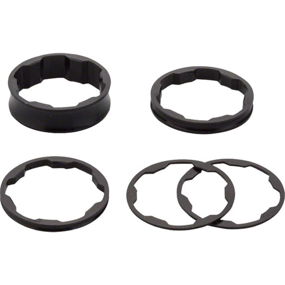 BoxTwo Stem Spacer Kit 1-1/8" - Black - Bicycle Warehouse