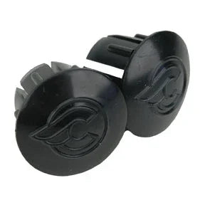 Logo Bar End Plugs Black Pair - Bicycle Warehouse
