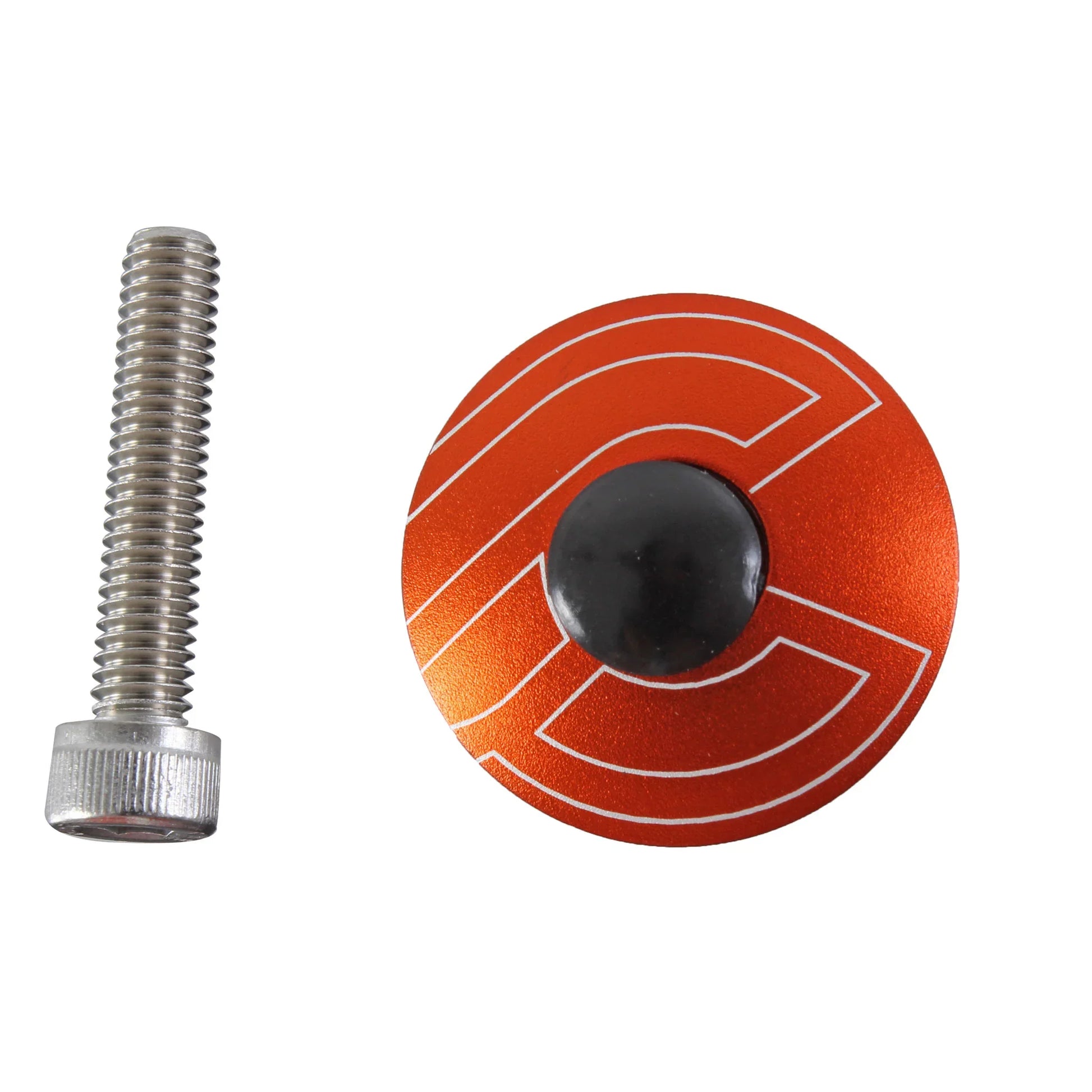 Top Cap Kit 1-1/8" Alloy Steerers Orange - Bicycle Warehouse