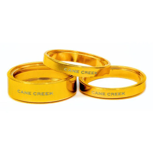 Interlok Chroma Studio Headset Spacer Kit - (1) 10mm (2) 5mm Gold - Bicycle Warehouse