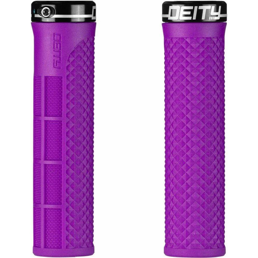 Deity Components Lockjaw Bike Handlebar Grips - Purple, Lock-On