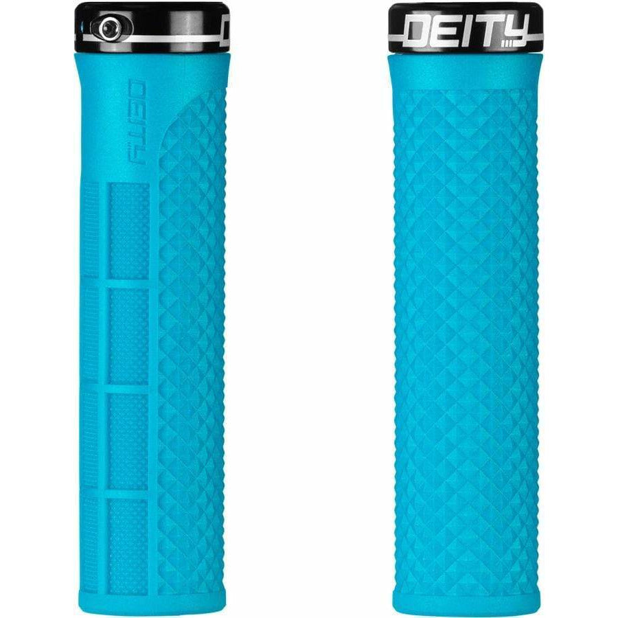 Deity Components Lockjaw Bike Handlebar Grips - Turquoise, Lock-On