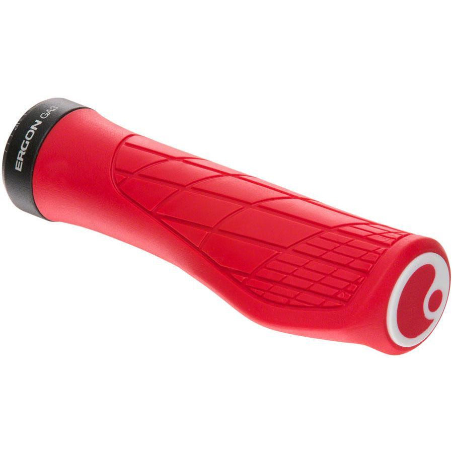 Ergon GA3 Bike Handlebar Grips - Risky Red, Lock-On, Small